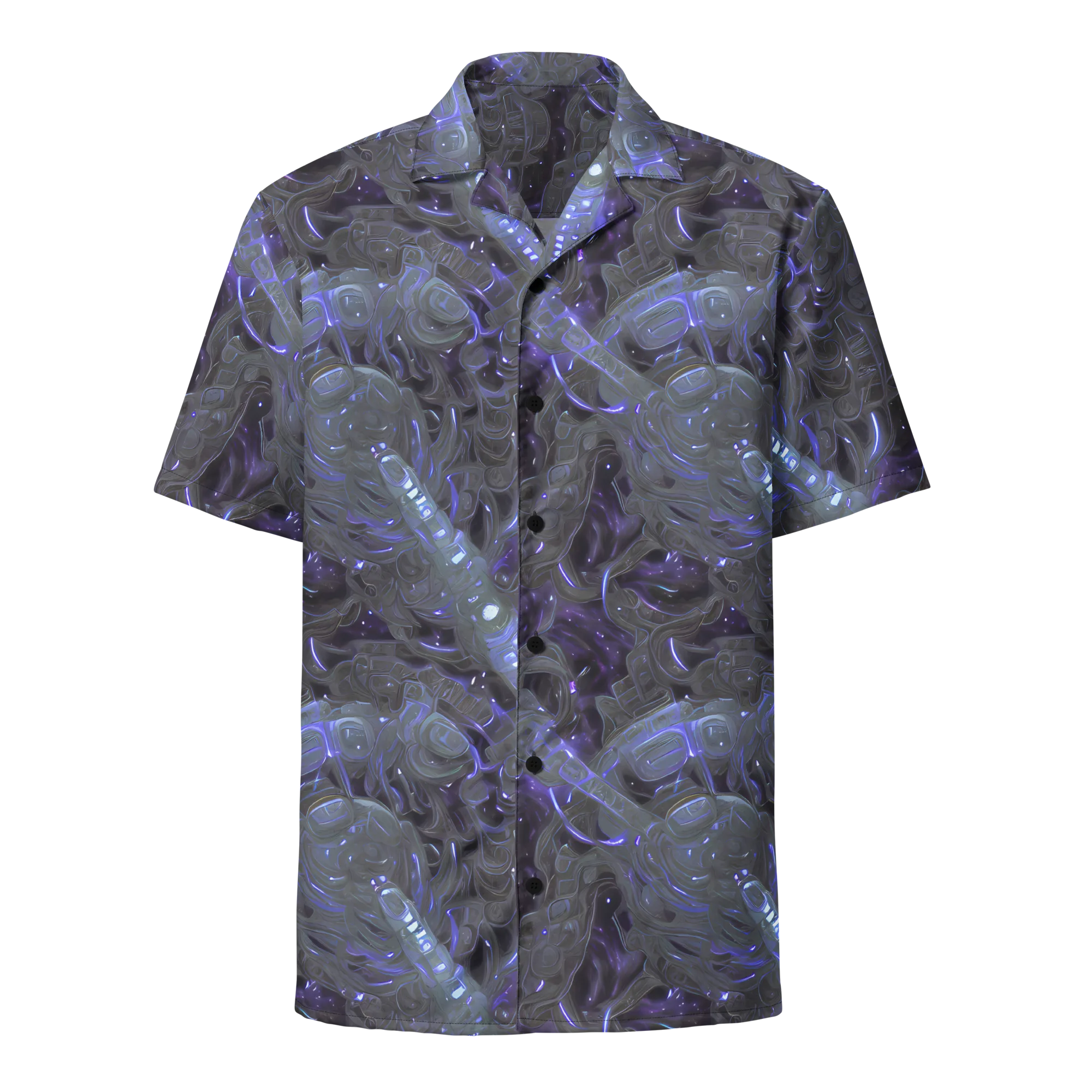 Violet Machine on Button Shirt — Front
