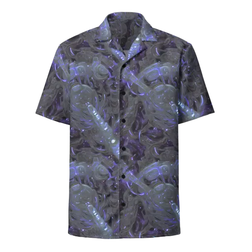 Violet Machine on a Button Shirt