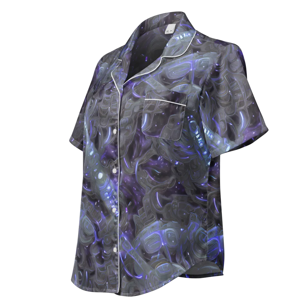 Violet Machine on Women's Short Sleeve Pajama Top — Left Front