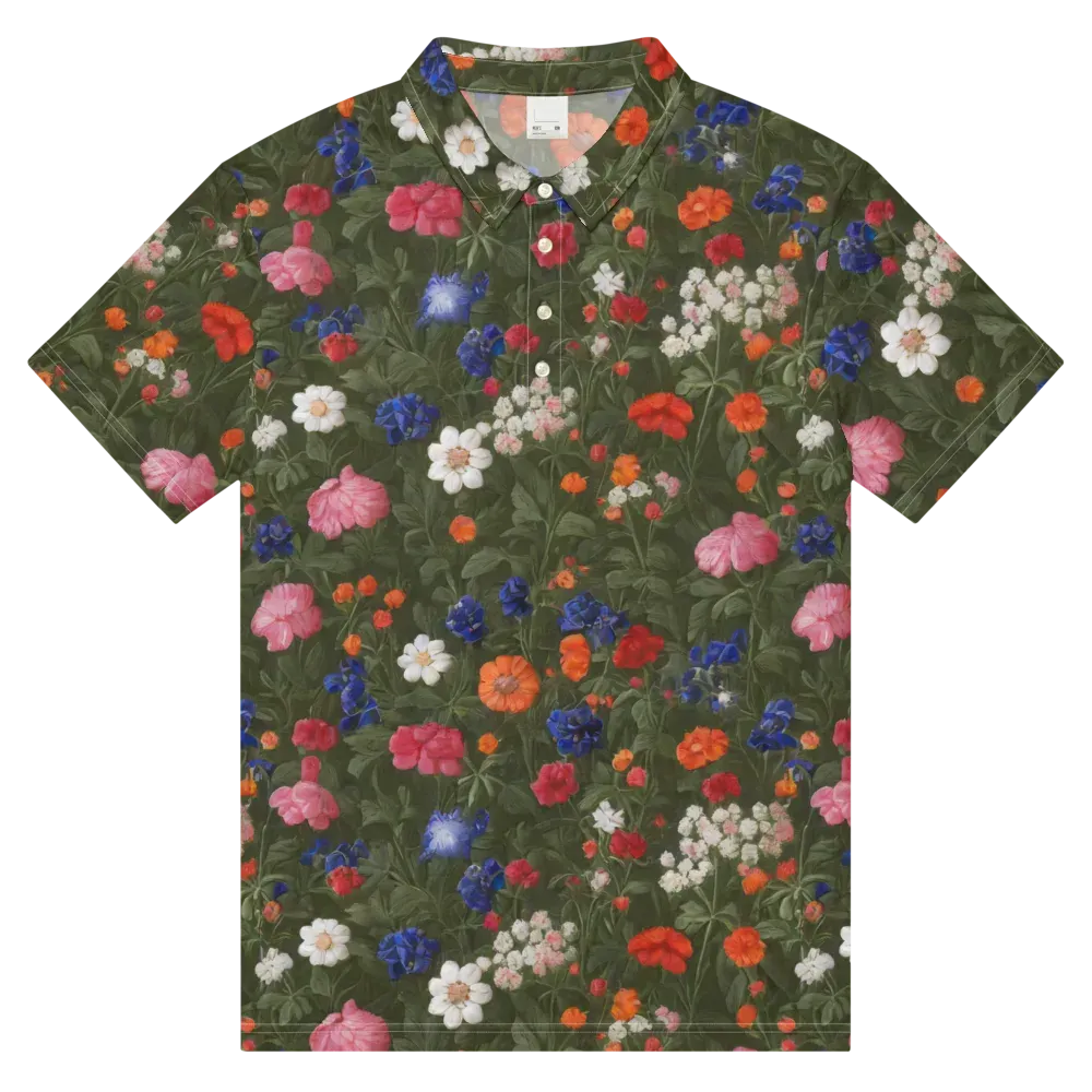 Botanical Nocturne on Men's Slim Fit Polo Shirt — Front