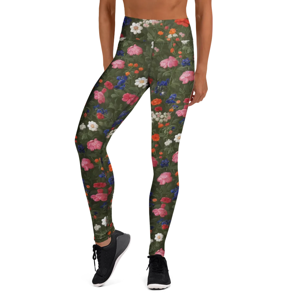 Botanical Nocturne on Yoga Leggings — Front