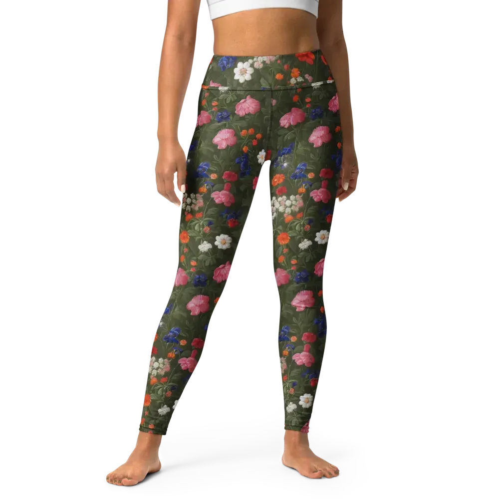 Botanical Nocturne on Yoga Leggings — Front