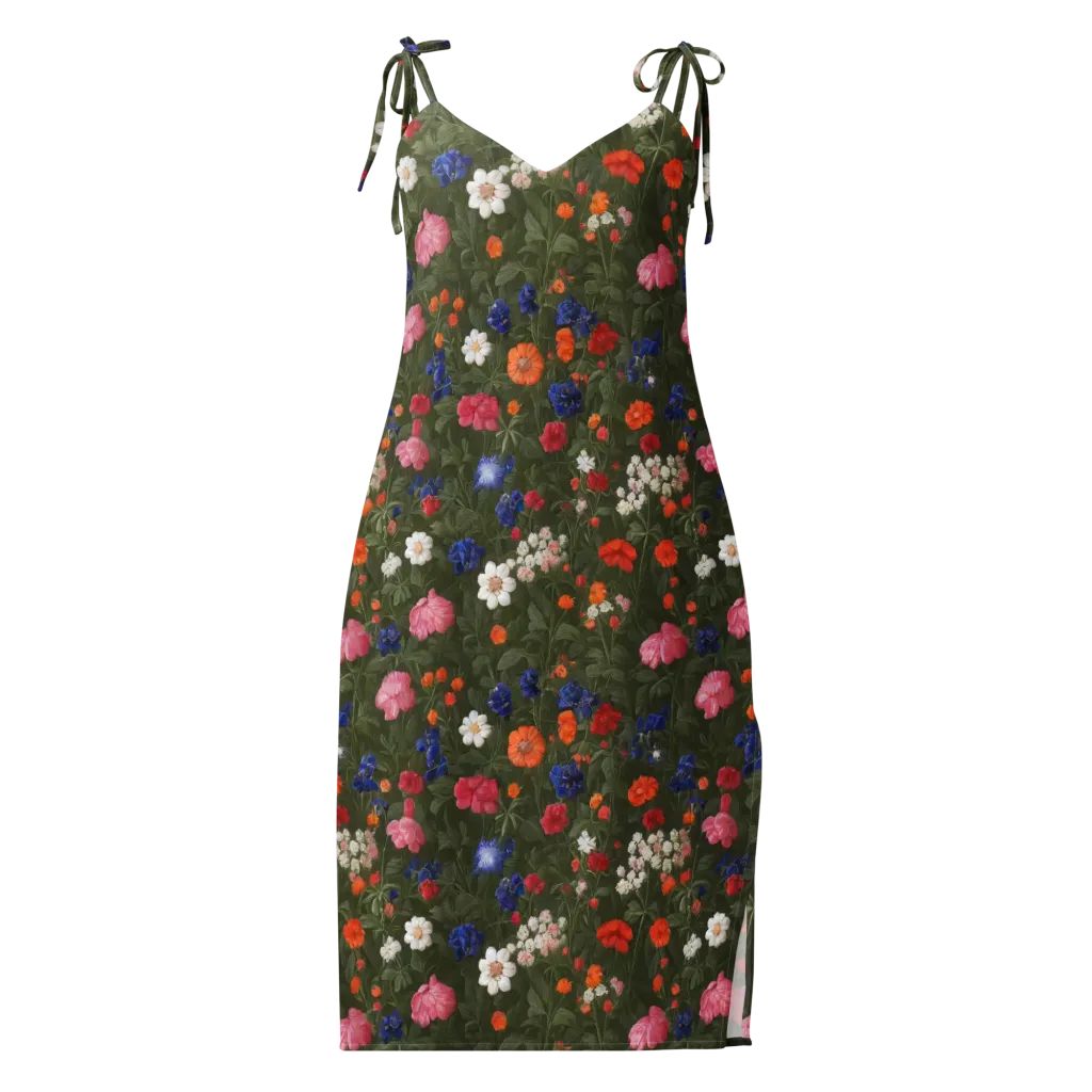 Botanical Nocturne on Slip Dress — Front