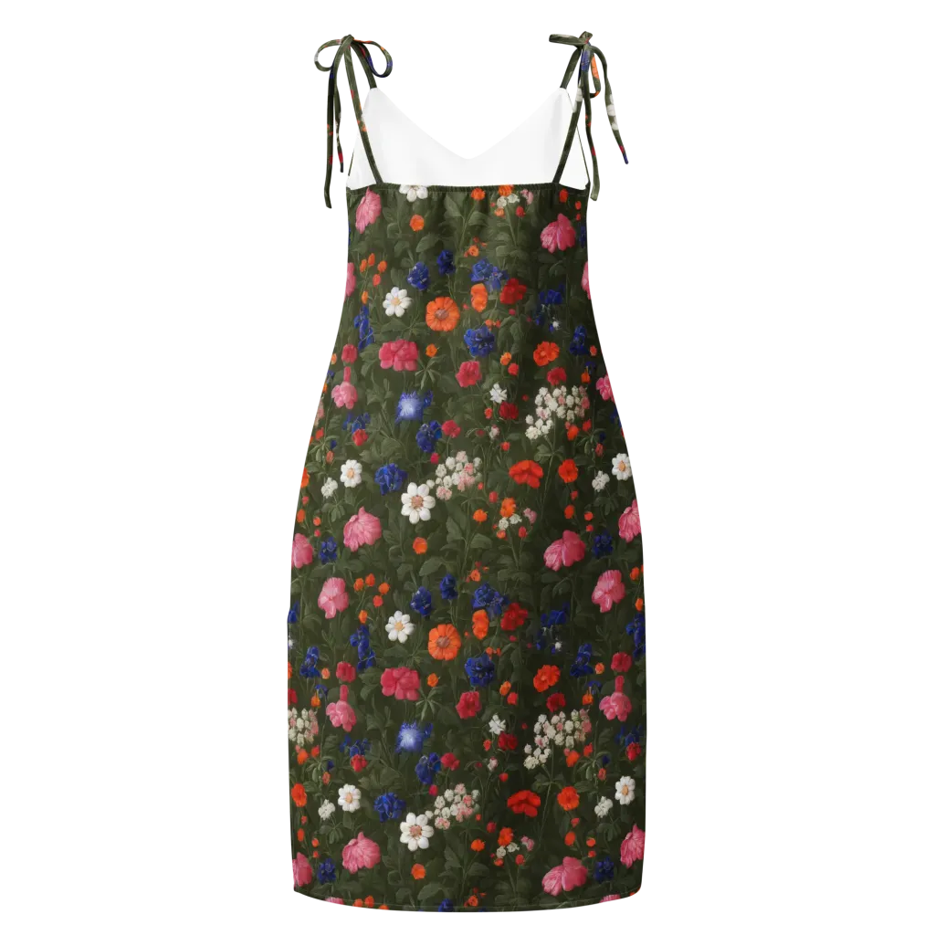 Botanical Nocturne on Slip Dress — Back