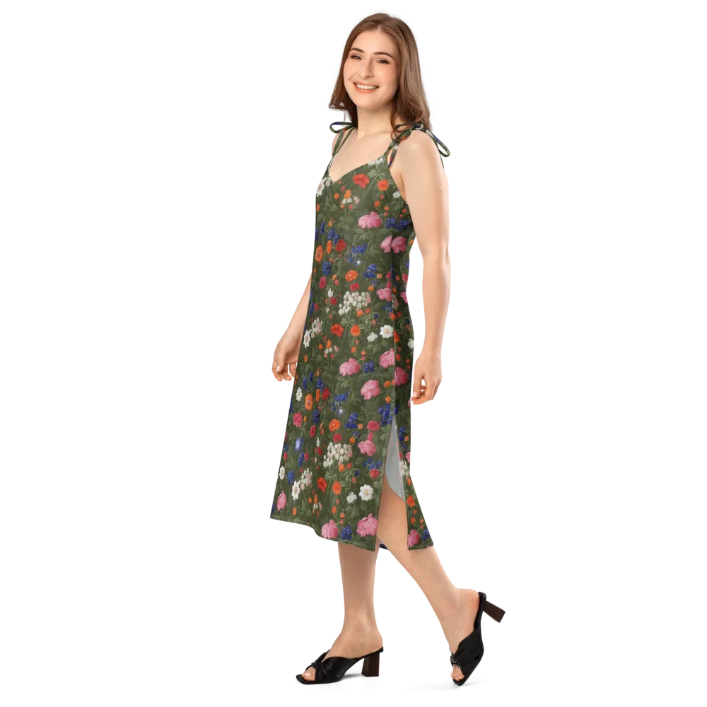 Botanical Nocturne on Slip Dress — Left Front