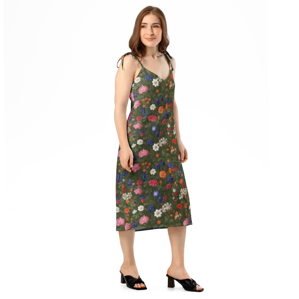 Botanical Nocturne on Slip Dress — Right Front