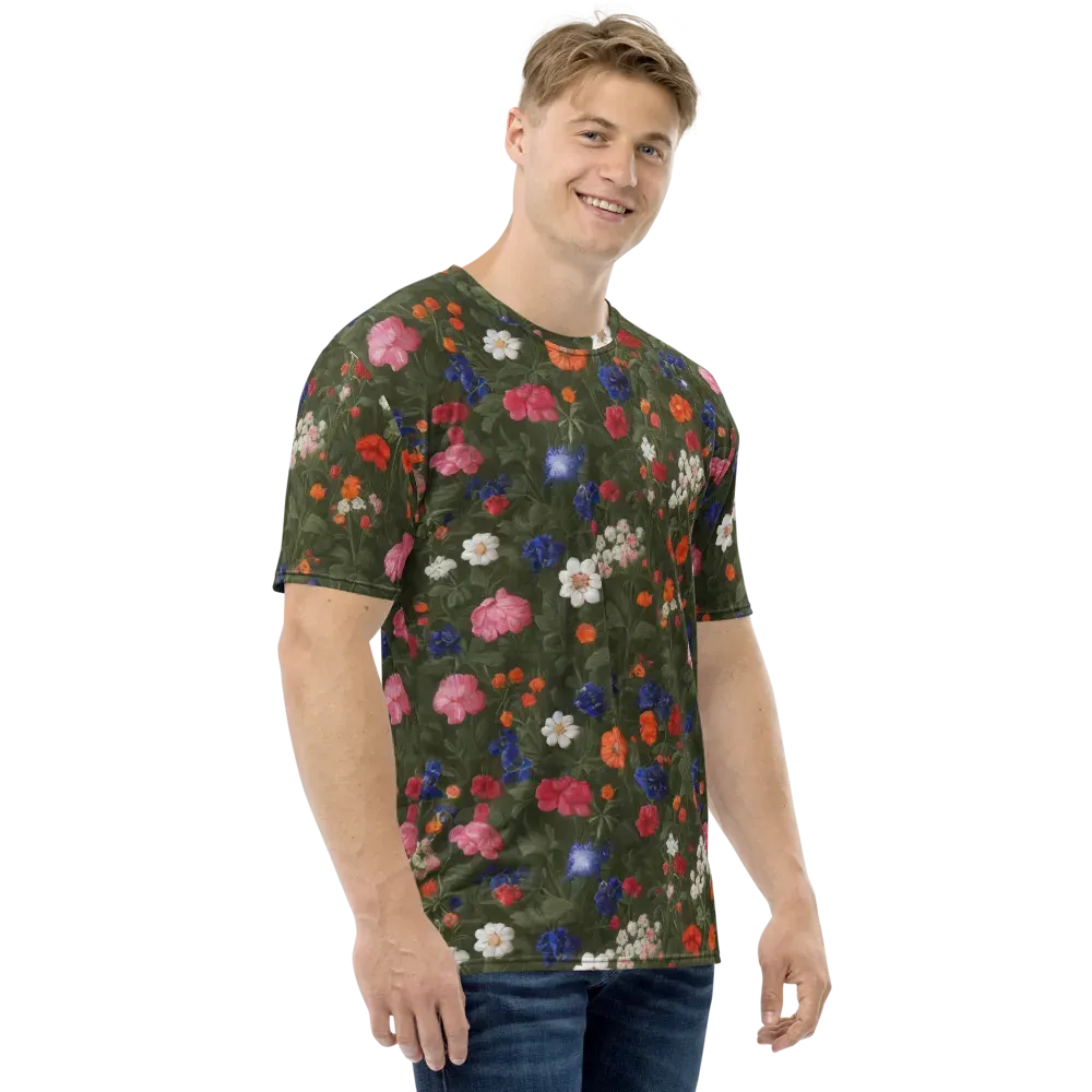 Botanical Nocturne on Men's Crew Neck T-Shirt — Right
