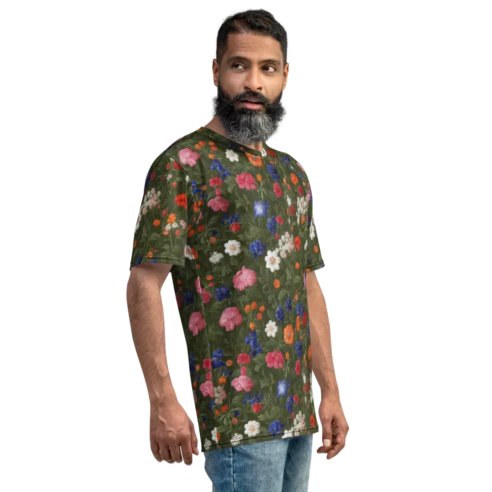 Botanical Nocturne on Men's Crew Neck T-Shirt — Right