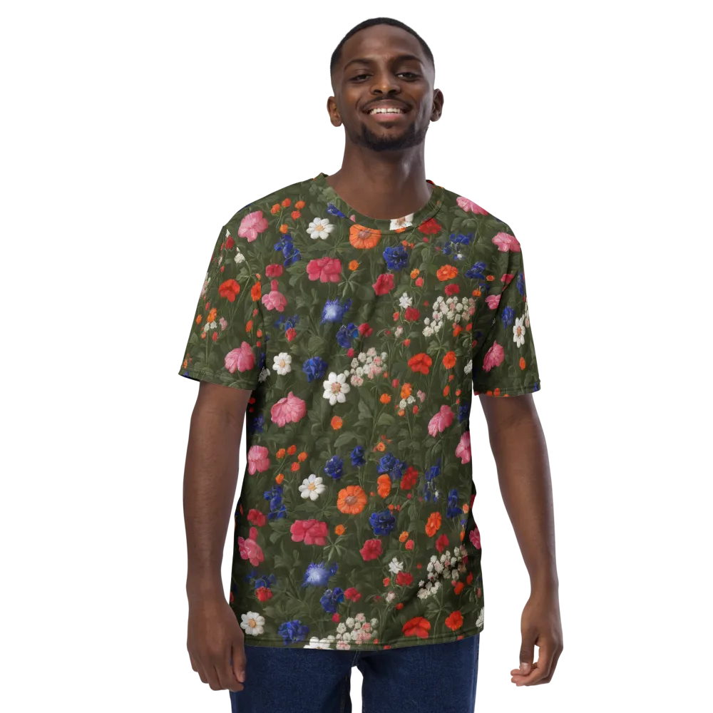 Botanical Nocturne on Men's Crew Neck T-Shirt — Front