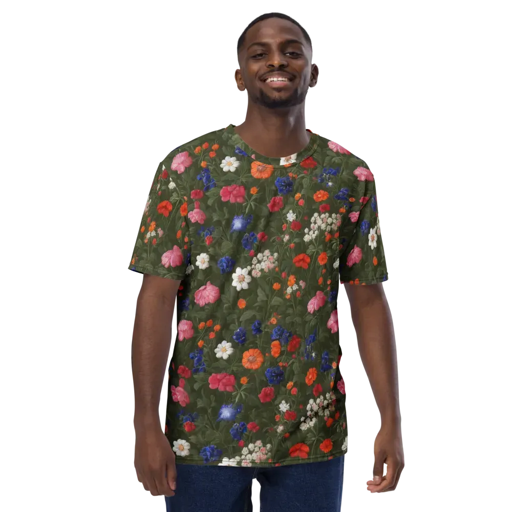 Botanical Nocturne on Men's Crew Neck T-Shirt — Front