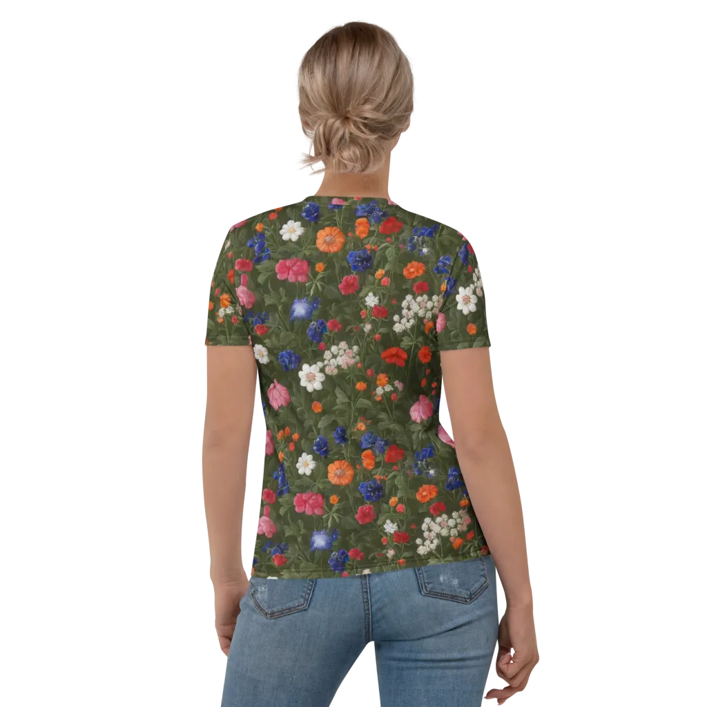 Botanical Nocturne on Women's Crew Neck T-Shirt — Back