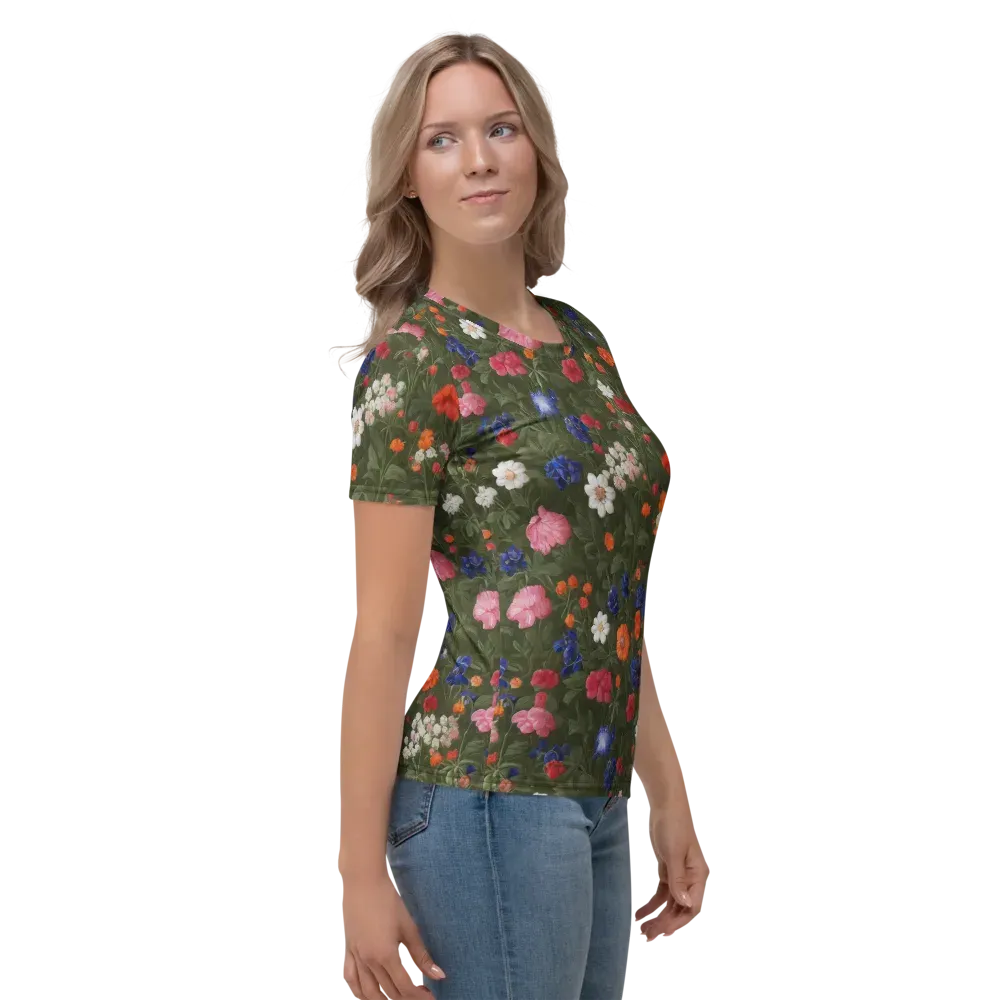 Botanical Nocturne on Women's Crew Neck T-Shirt — Right