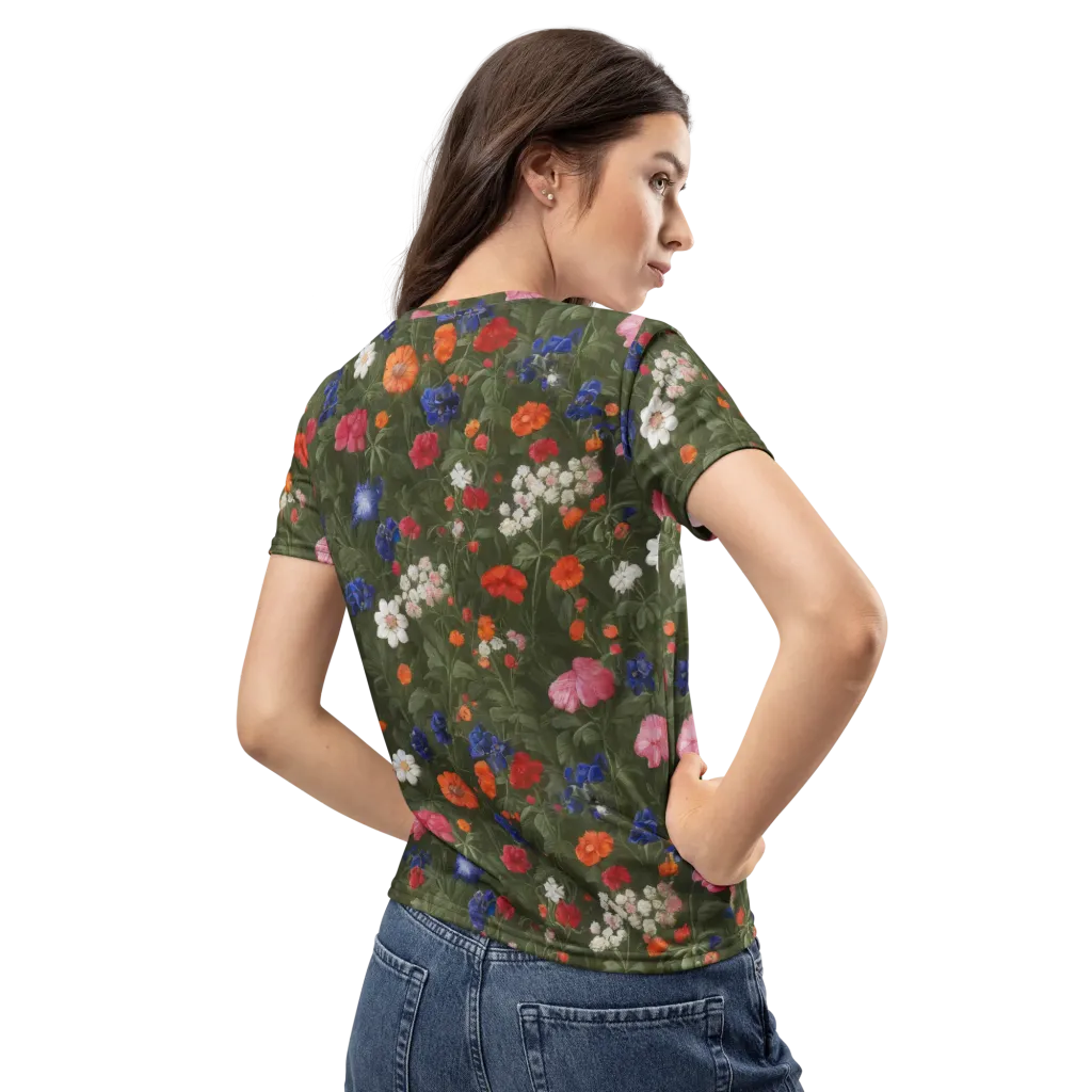 Botanical Nocturne on Women's Crew Neck T-Shirt — Back