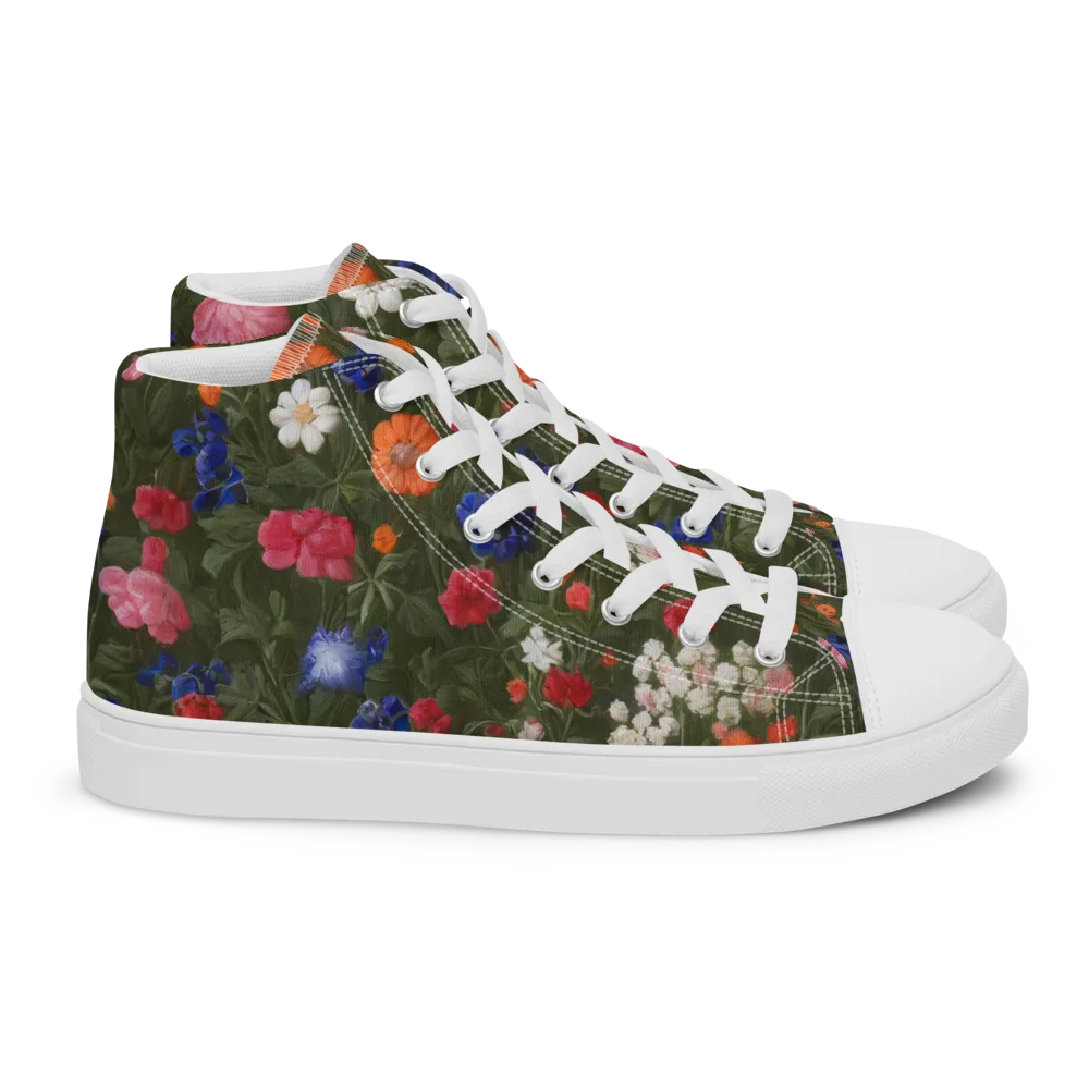 Botanical Nocturne on Women's High Top Canvas Shoes — Right