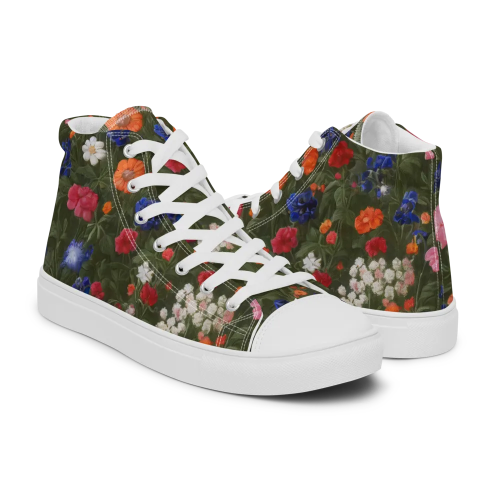 Botanical Nocturne on Women's High Top Canvas Shoes — Right