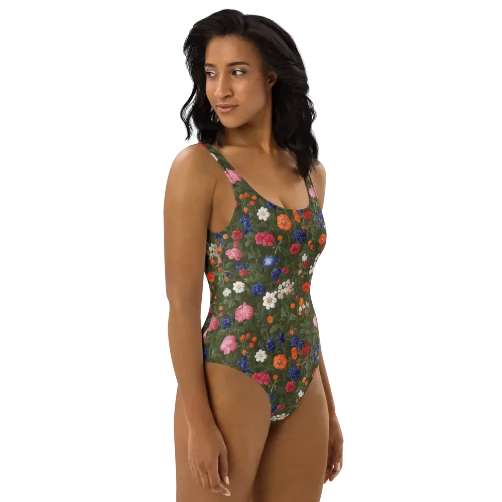 Botanical Nocturne on One-Piece Swimsuit — Right