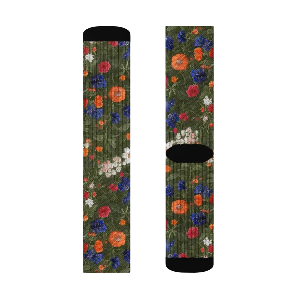 Botanical Nocturne on Socks — Right Sock