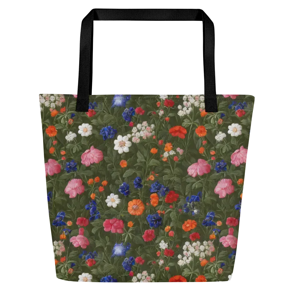 Botanical Nocturne on Large Tote Bag W/ Pocket — Front