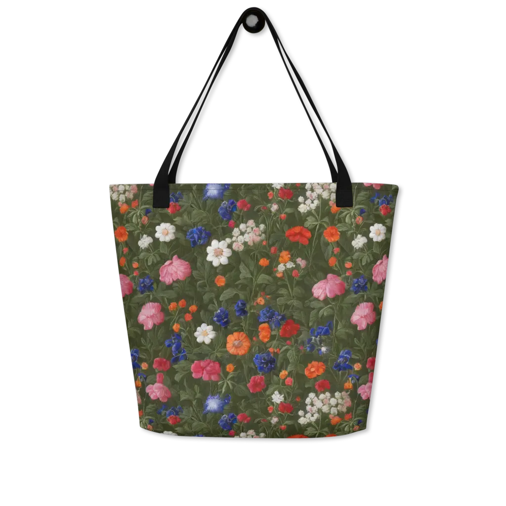 Botanical Nocturne on Large Tote Bag W/ Pocket — Front