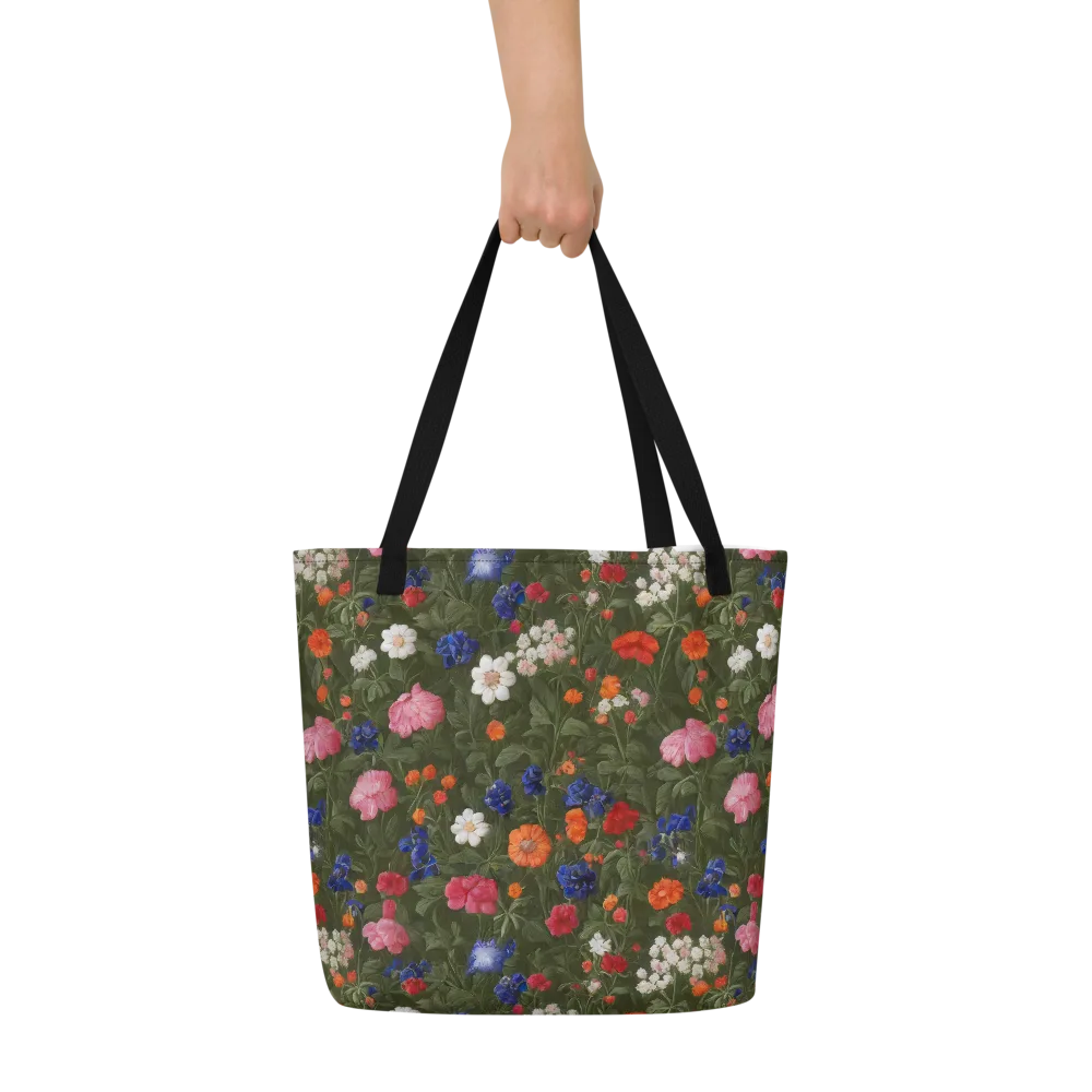 Botanical Nocturne on Large Tote Bag W/ Pocket — Front