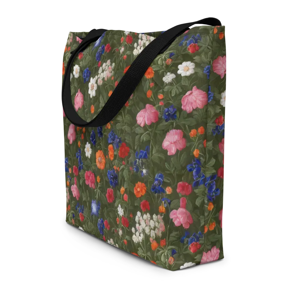 Botanical Nocturne on Large Tote Bag W/ Pocket — Front