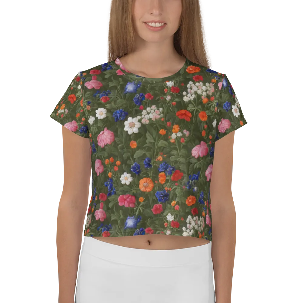 Botanical Nocturne on Crop Tee — Front
