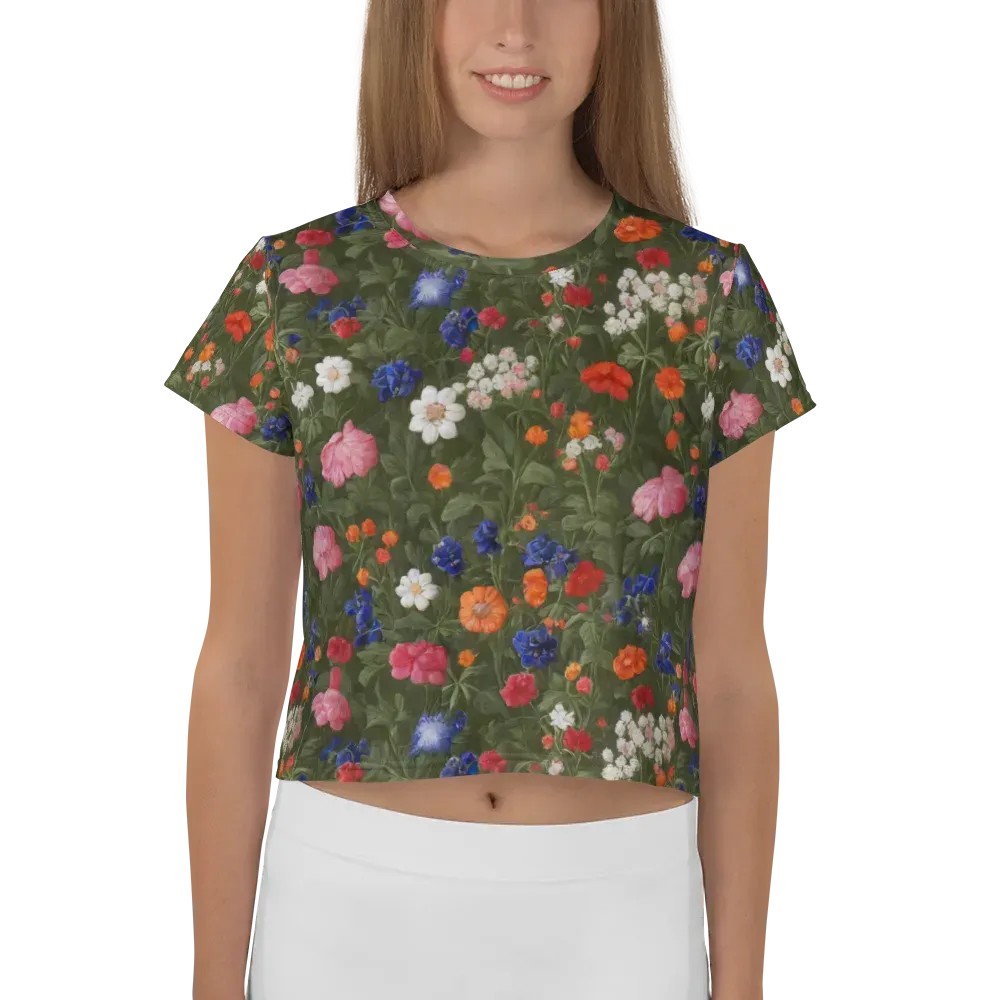 Botanical Nocturne on Crop Tee — Front