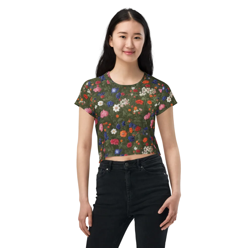 Botanical Nocturne on Crop Tee — Front