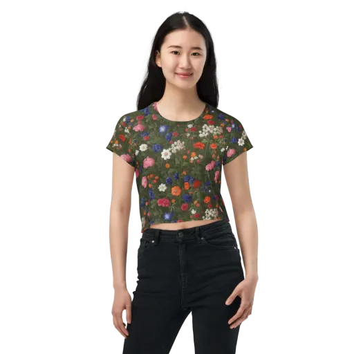 Botanical Nocturne on a Crop Tee