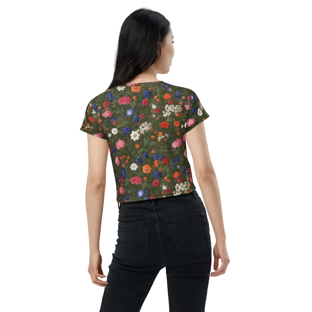 Botanical Nocturne on Crop Tee — Back