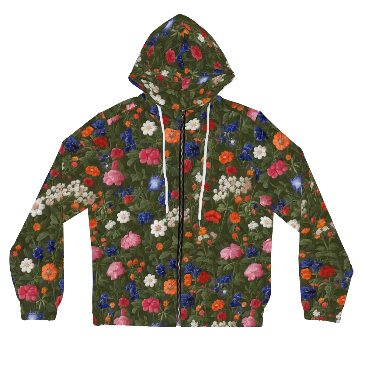Botanical Nocturne on Women's Full-Zip Hoodie — Front