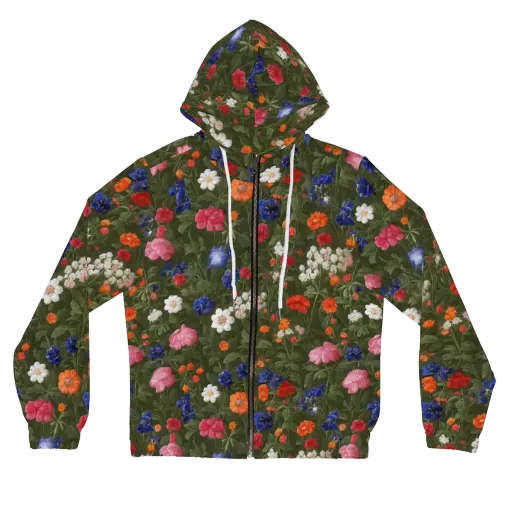 Botanical Nocturne on a Women's Full-Zip Hoodie