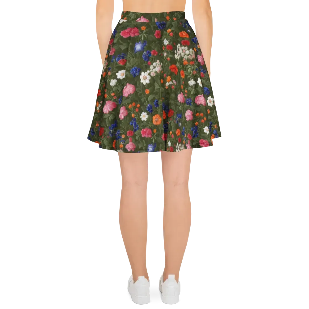 Botanical Nocturne on Skater Skirt — Back
