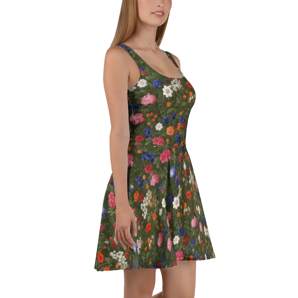 Botanical Nocturne on Skater Dress — Right