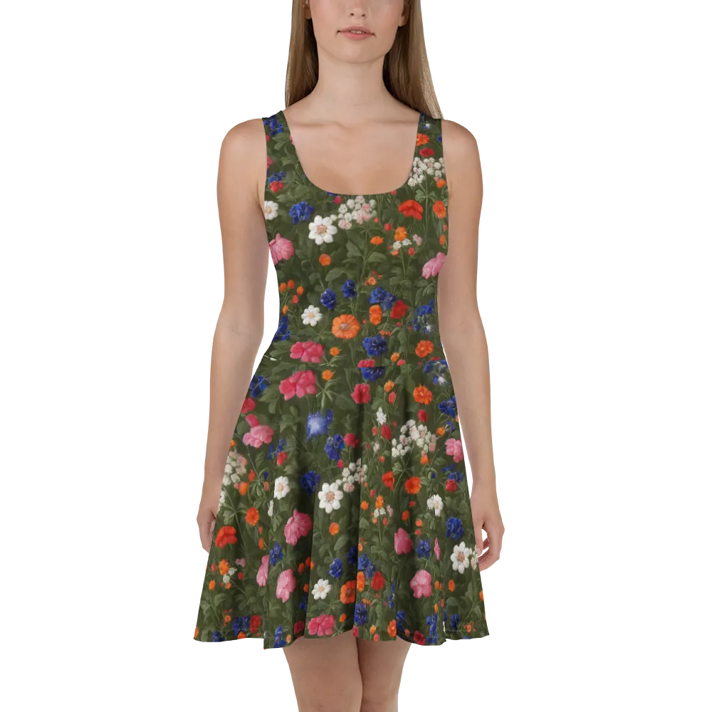 Botanical Nocturne on Skater Dress — Front
