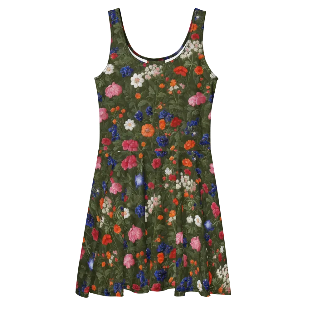 Botanical Nocturne on Skater Dress — Front