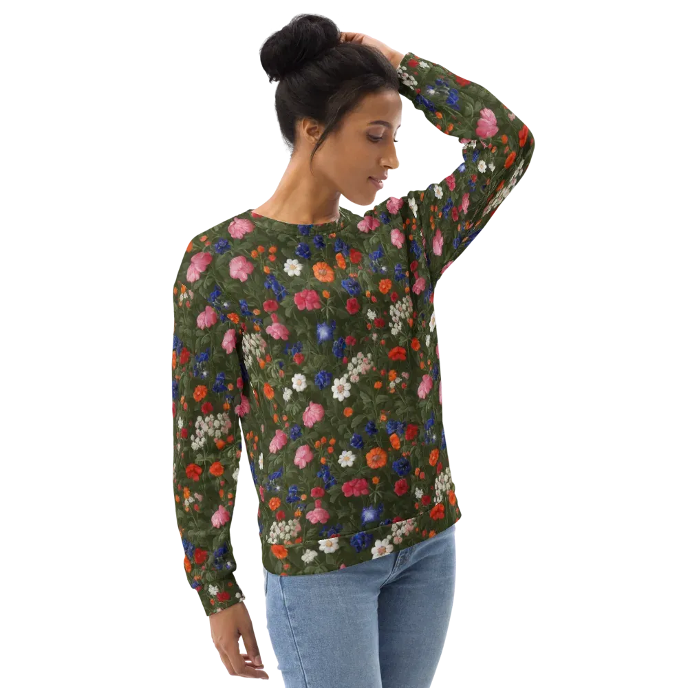Botanical Nocturne on Sweatshirt — Right Front