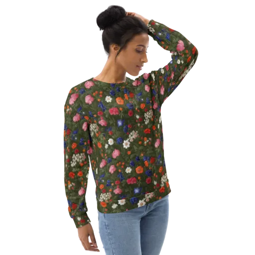 Botanical Nocturne on a Sweatshirt