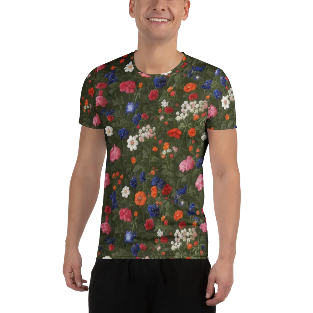 Botanical Nocturne on Men's Athletic T-Shirt — Front
