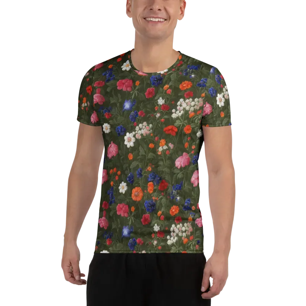 Botanical Nocturne on Men's Athletic T-Shirt — Front