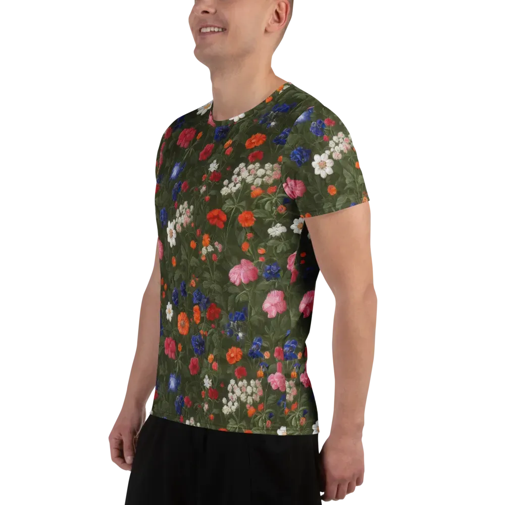 Botanical Nocturne on Men's Athletic T-Shirt — Left