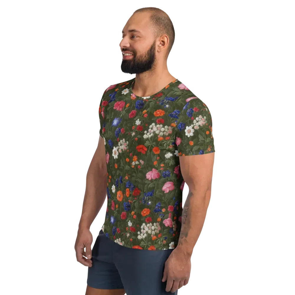 Botanical Nocturne on Men's Athletic T-Shirt — Left