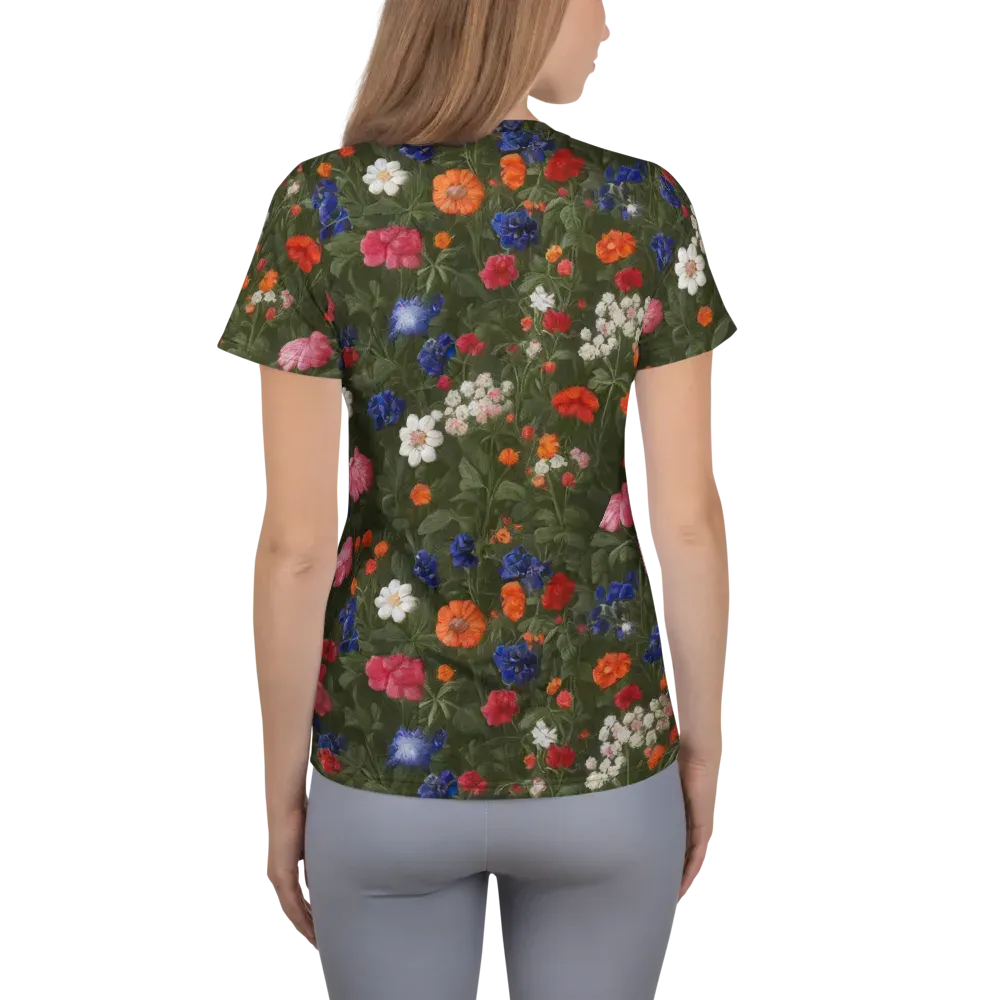 Botanical Nocturne on Women's Athletic T-Shirt — Back