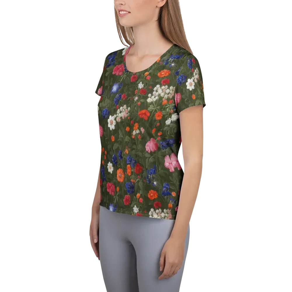 Botanical Nocturne on Women's Athletic T-Shirt — Left