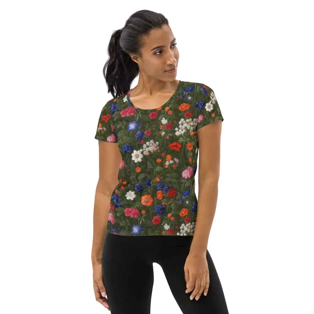 Botanical Nocturne on Women's Athletic T-Shirt — Front