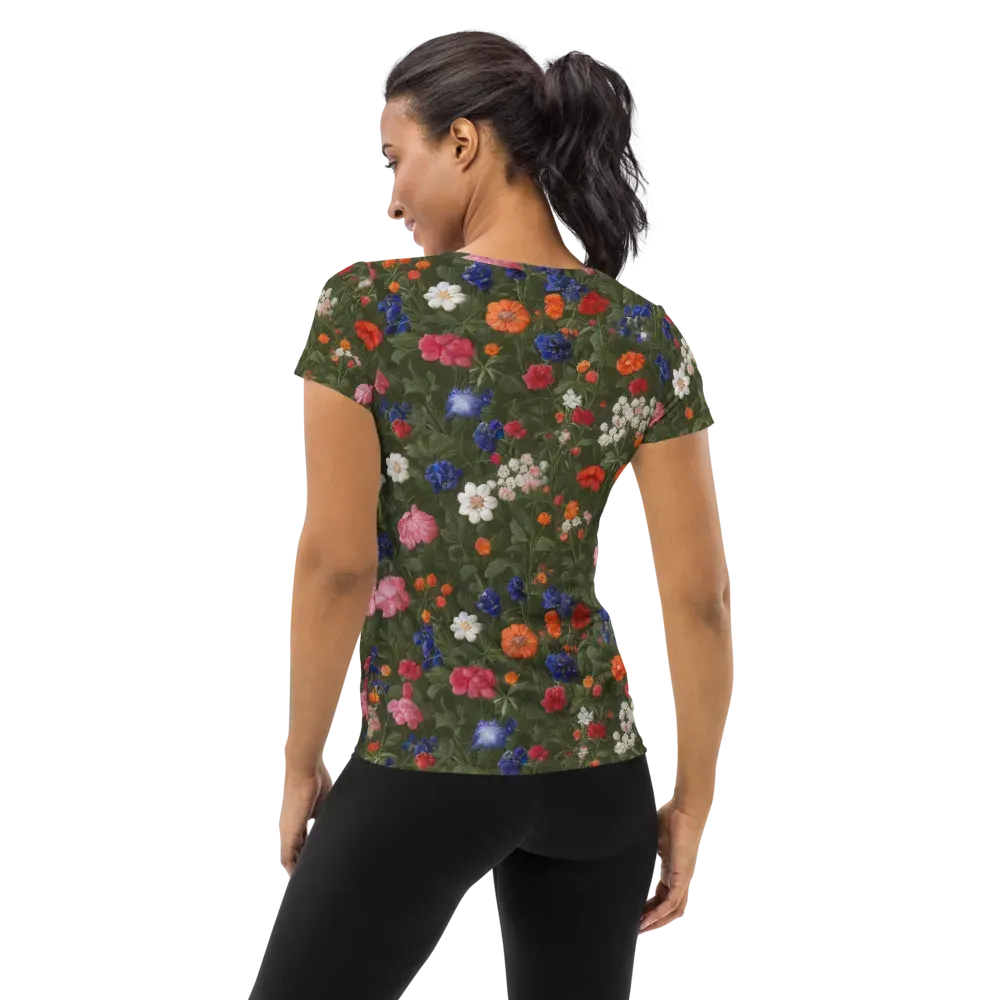 Botanical Nocturne on Women's Athletic T-Shirt — Back
