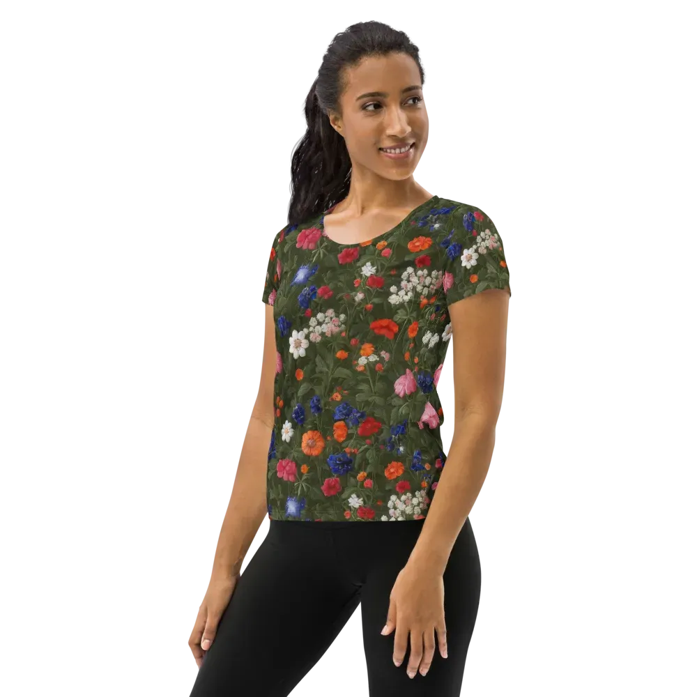 Botanical Nocturne on Women's Athletic T-Shirt — Left