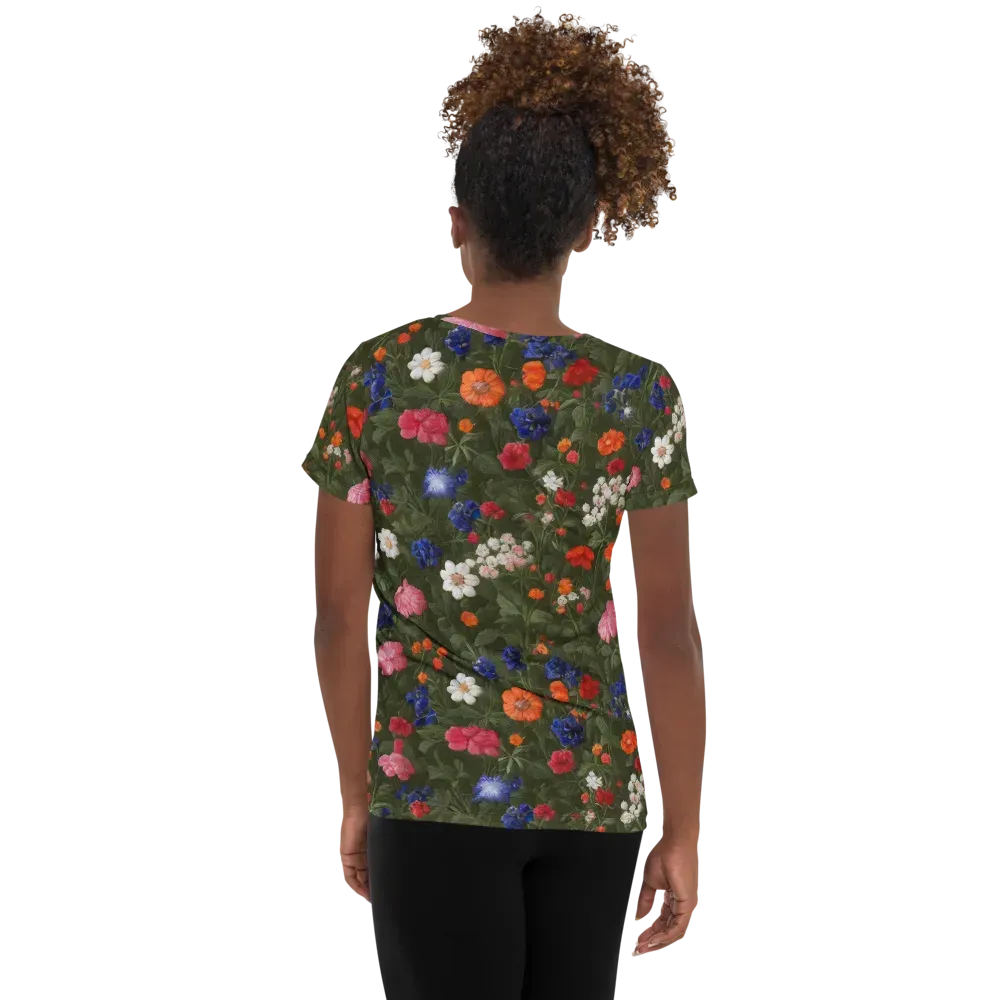 Botanical Nocturne on Women's Athletic T-Shirt — Back