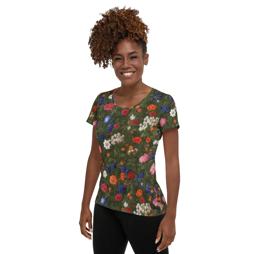 Botanical Nocturne on Women's Athletic T-Shirt — Left