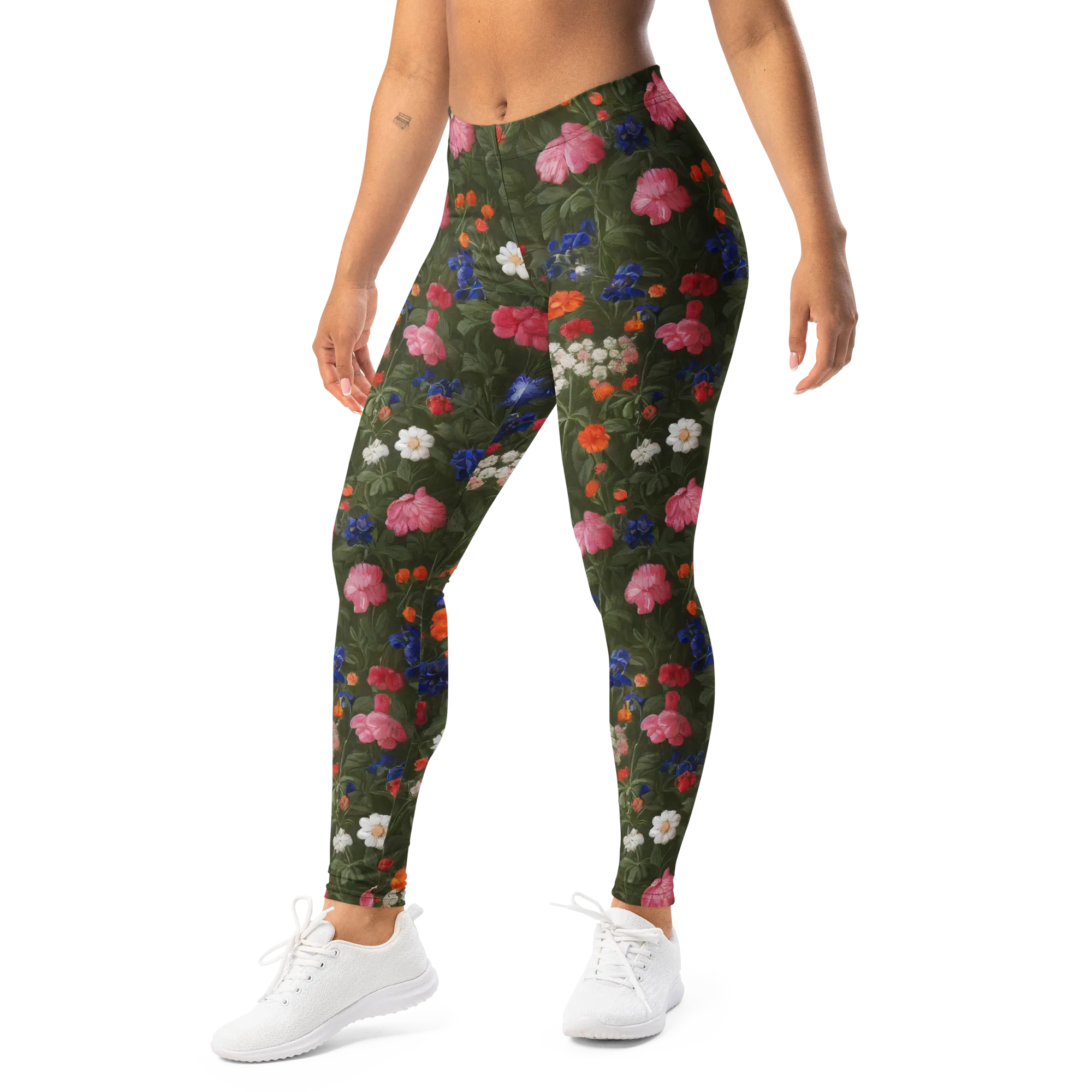 Botanical Nocturne on Leggings — Left Front
